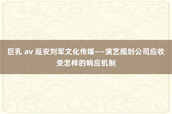 巨乳 av 延安刘军文化传媒——演艺规划公司应收受怎样的响应机制