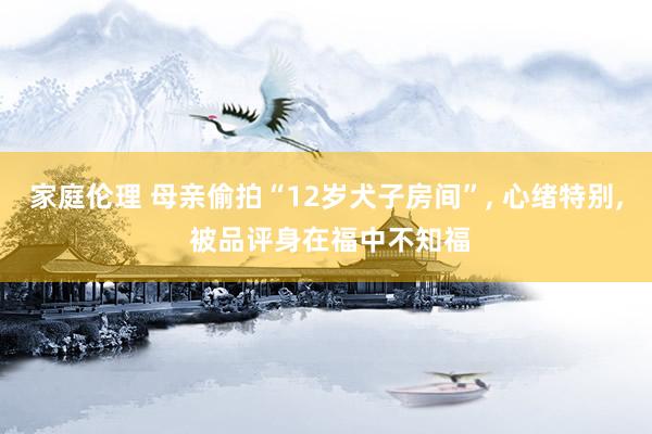 家庭伦理 母亲偷拍“12岁犬子房间”， 心绪特别， 被品评身在福中不知福
