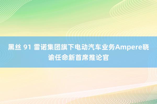 黑丝 91 雷诺集团旗下电动汽车业务Ampere晓谕任命新首席推论官